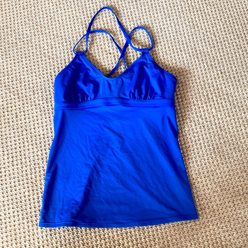 Athleta Royal Blue Tankini top size Small tall